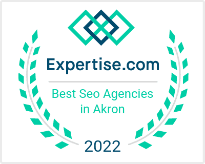 Expertise.com best SEO agencies in Akron 2022 badge.